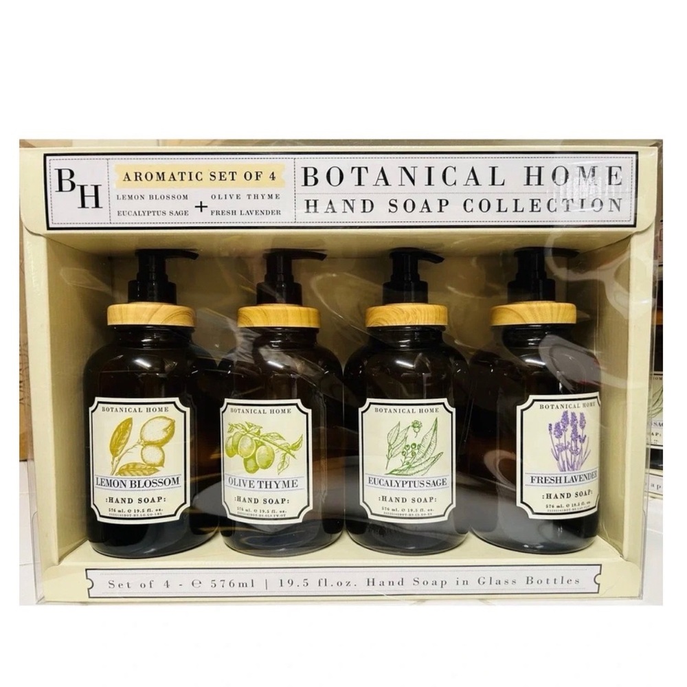 Botanical Home Hand Soap Collection Aromatic Set Of 4 (19.5 Fl Oz Each) Glass
